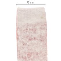 položky Dvoubarevný pant na hrnec ze 100% vlny jako ozdobná plstěná stuha, bílo-červený, šířka 7,5 cm, délka 5 m