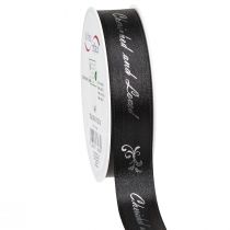 položky Smuteční stuha s nápisem Black Silver Charished… 25mm 25m