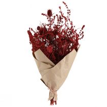 položky Kytice sušených květin, vínově červená, dekorativní bodlák, 40 cm, 80 g