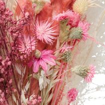 Kytice ze sušených květů růžové bílé phalaris masterwort 80cm 160g