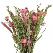 položky Sušená kytice Kytice z lučních květin Růžová V50cm 140g
