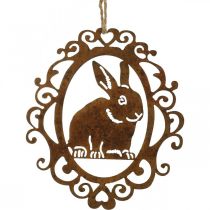 Zajíček na zavěšení patina Velikonoční dekorace kovový velikonoční zajíček V20cm