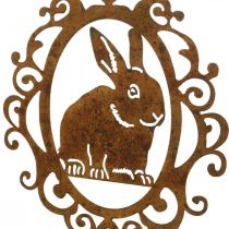 Zajíček na zavěšení patina Velikonoční dekorace kovový velikonoční zajíček V20cm