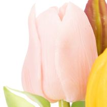 položky Umělé tulipány, rustikální jarní dekorace do jakékoli vázy na stůl, 30 cm, 7 kusů