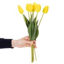 položky Umělé tulipánové květy pro realistickou jarní dekoraci do obývacího pokoje nebo kanceláře, 40 cm, 7 kusů