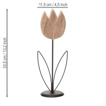 položky Dekorativní předmět tulipán na stojanu pro elegantní a nadčasový interiérový design, 33,5 cm