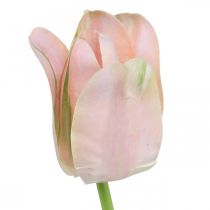 Tulipán umělý růžový květ na stonku V67cm