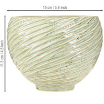položky Květinová dekorativní miska keramická v zelené barvě Ø15cm H11cm 2ks
