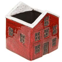 položky Keramický květináč Advent červený a bílý 10×10×12cm