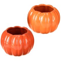 položky Keramický květináč dýňový oranžový, různé barvy Ø14cm V10cm 2 ks