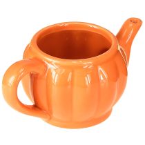 položky Keramický květináč/konvička na čaj, oranžová, různé barvy, 15×9×6,5 cm, 2 kusy