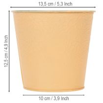 položky Kovový květináč, pastelově oranžová, Ø13,5 cm V12,5 cm