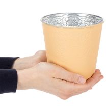 položky Kovový květináč, pastelově oranžová, Ø13,5 cm V12,5 cm