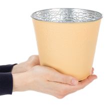 položky Kovový květináč, pastelově oranžová, Ø16 cm V14 cm