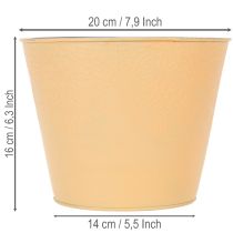 položky Kovový květináč, pastelově oranžová, Ø20cm V16cm