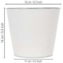 položky Kovový květináč, pastelově bílá, Ø16 cm V14 cm