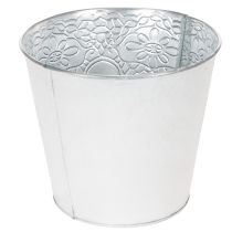 položky Kovový květináč, pastelově bílá, Ø16 cm V14 cm
