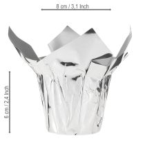 položky Květináč stříbrný lesklý dárkové balení Ø5,5cm V6cm 8 ks