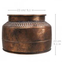 položky Květináč velký kovový měděný reliéfní dekorativní květináč Ø31,5cm V23cm