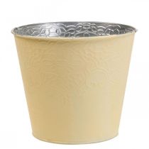 Květináč kovový květináč pastelově žlutý Ø20cm V16cm