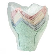 položky Sázecí papír Tečkované dárkové balení Květiny Ø7cm V14cm 12 ks