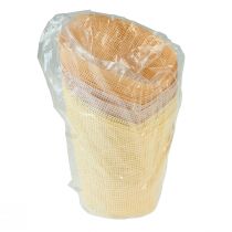 položky Sázecí papír tkaný vanilka, oranžová, růžová Ø7cm V13cm 12 ks