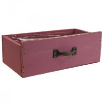 Zásuvka květináče wood deco fialová 25×13×9cm