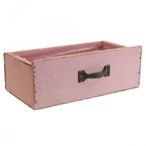Zásuvka květináč dřevěný květináč růžový 25×13×9cm