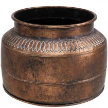 položky Květináč velký kovový měděný reliéfní dekorativní květináč Ø31,5cm V23cm