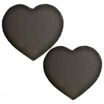položky Valentýn břidlicové srdce ozdobné srdce černé 25cm 2ks