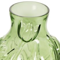 položky Skleněná váza s reliéfním vzorem tulipánů pro interiérovou dekoraci, 22,5 cm