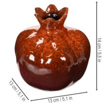 položky Keramická dekorace z granátového jablka, lesklá, 14 cm