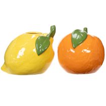 položky Váza na citrusy, pomeranč a citron, jako extravagantní bytový doplněk, letní dekorace, 10 cm, 2 kusy