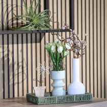 položky Moderní dekorativní váza kovová váza krémově bílá Ø10,5cm V25,5cm