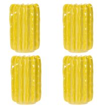 položky Keramická váza s kaktusem, design s drážkovanou strukturou pro moderní bydlení, 13 cm, 4 kusy
