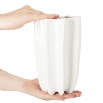 položky Žebrovaná váza, vysoká dekorativní váza na sušené květiny, 24 cm