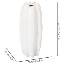 položky Žebrovaná váza, moderní keramická váza na sušené květiny, 40 cm