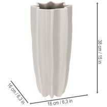 položky Moderní žebrovaná váza, vysoká dekorativní váza na sušené květiny, 38 cm