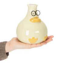 položky Váza s figurkou kachny, keramická, veselý design, ideální do moderního interiéru, 15 cm, 2 kusy