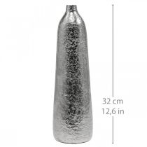 položky Dekorativní váza kovová tepaná váza na květiny stříbrná Ø9,5cm V32cm