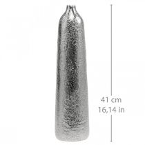 položky Dekorativní váza kovová tepaná váza na květiny stříbrná Ø9,5cm V41cm