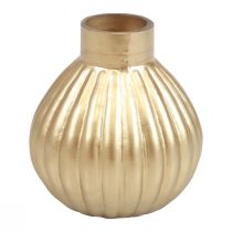 Váza zlatá skleněná váza baňatá dekorativní váza skleněná Ø10,5cm V11,5cm