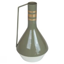 položky Dekorativní kovový džbán s uchem v šedé a zlaté barvě, Ø18 cm V33 cm, ideální na sušené květiny a umělé rostliny