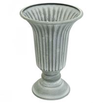 Deco váza vintage šálek váza pohárek váza šedá V21,5cm Ø15cm