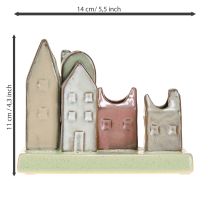 položky Sada mini váz, barevné domečky na dekoraci stolu, 14 cm