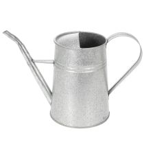 položky Pozinkovaná dekorativní konev na zalévání, kovová, šedá, vintage vzhled, 1,7 l, výška 23 cm, pro stylové květinové dekorace a květináče