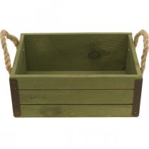 položky Vintage dřevěný truhlík na květiny zelený L24/30cm sada 2 ks