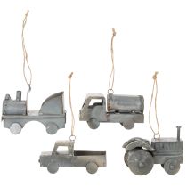 položky Dekorativní kovová auta k zavěšení ve vintage stylu, různé velikosti, 9-10 cm, 4 kusy