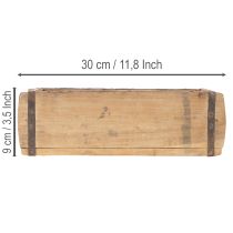 položky Vintage dřevěný květináč ve tvaru cihly, dřevo 30 cm