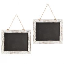 položky Vintage závěsná tabule černá bílá 30×25cm 2ks